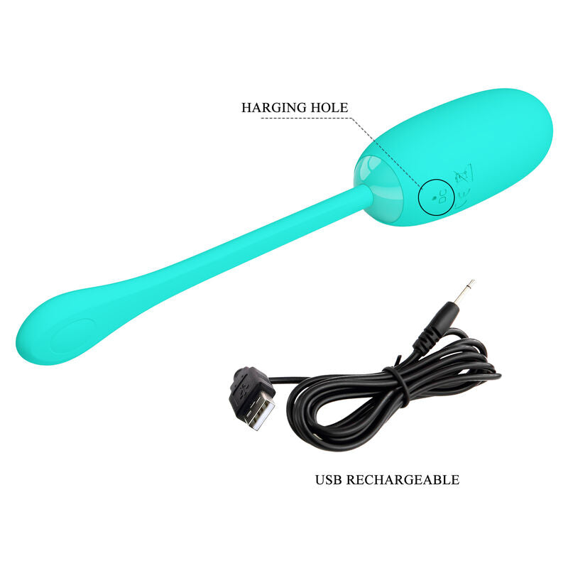 PRETTY LOVE - JULIUS OEUF VIBRANT IMPERMÉABLE-RECHARGEABLE AQUA VERT - Sensualia