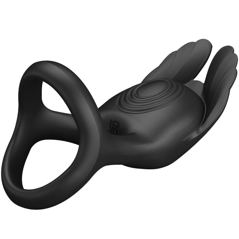 PRETTY LOVE - SILAS ANNEAU PÉNIS VIBRANT 7 VIBRATIONS SILICONE NOIR - Sensualia