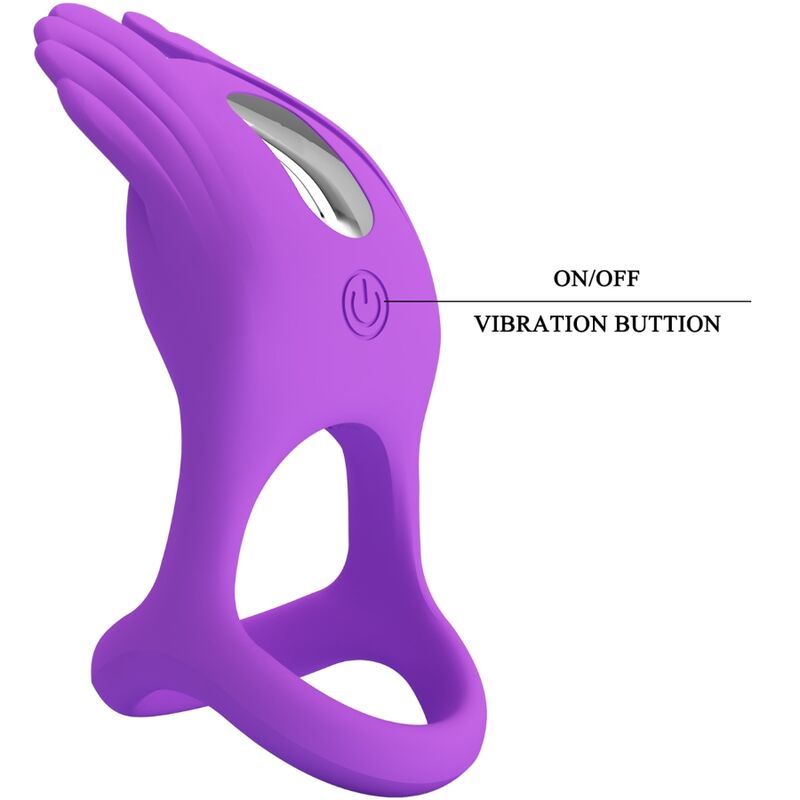 PRETTY LOVE - SILAS ANNEAU PÉNIS VIBRANT 7 VIBRATIONS SILICONE VIOLET - Sensualia