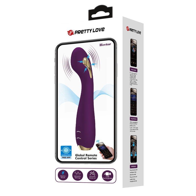 PRETTY LOVE - HECTOR ELECTROSHOCK VIBRATEUR PAR APP CONTROL VIOLET - Sensualia