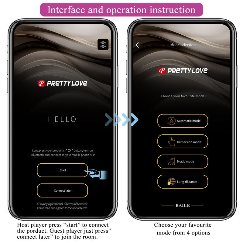 PRETTY LOVE - HECTOR ELECTROSHOCK VIBRATEUR PAR APP CONTROL VIOLET - Sensualia