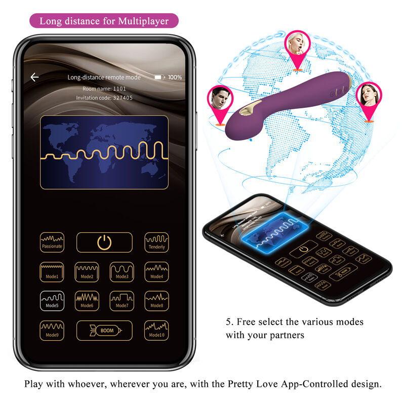 PRETTY LOVE - HECTOR ELECTROSHOCK VIBRATEUR PAR APP CONTROL VIOLET - Sensualia