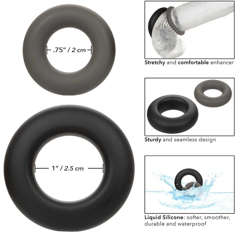 CALEXOTICS - ALPHA PROLONG LOT DE 2 BAGUE GRIS - Sensualia