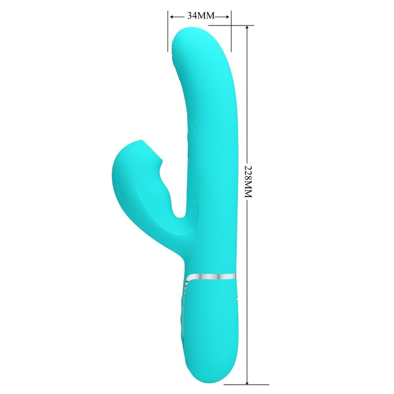 PRETTY LOVE - PERLITA VIBRATEUR MULTIFONCTION 3 EN 1 POINT G VERT AQUA - Sensualia