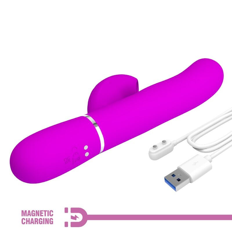 PRETTY LOVE - VIBRATEUR POINT G MULTIFONCTION 3 EN 1 PERLITA VIOLET - Sensualia