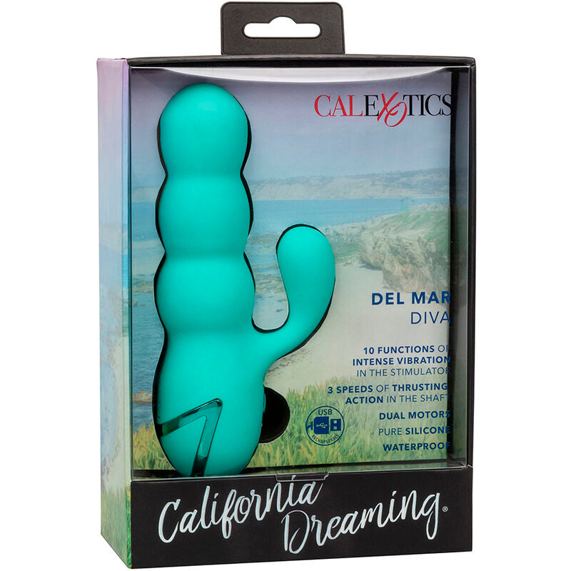 CALEXOTICS - VIBRATEUR DEL MAR DIVA RABBIR AQUA GREEN PAR CALIFORNIA DREAMING - Sensualia