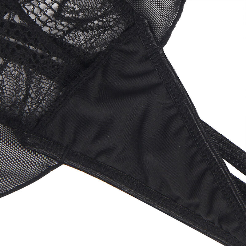 SUBBLIME - TEDDY CUELLO HALTER ESPALDA DESCUBIERTA ENCAJE NEGRO S/M - Sensualia