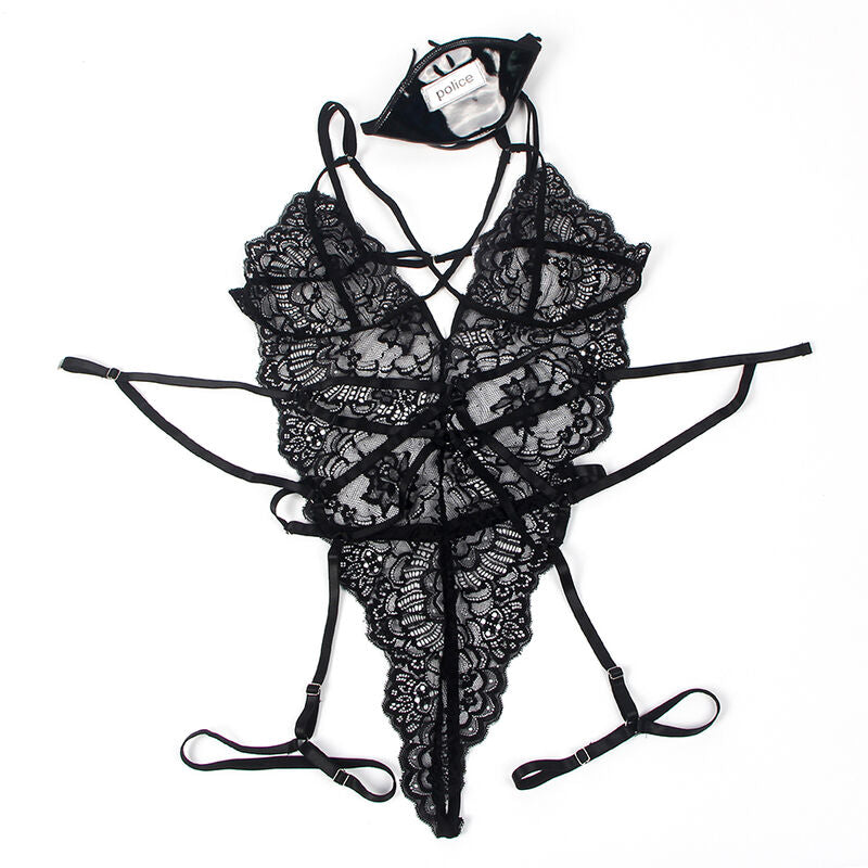 SUBBLIME - DISFRAZ POLICIA BODY ENCAJE NEGRO S/M - Sensualia