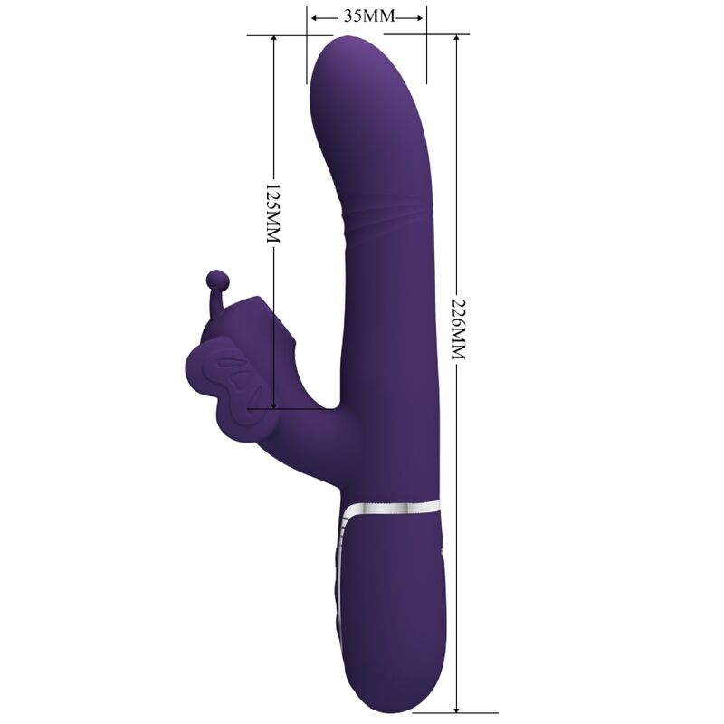 PRETTY LOVE - VIBRATEUR MULTIFONCTION LAPIN 4 EN 1 PAPILLON VIOLET - Sensualia