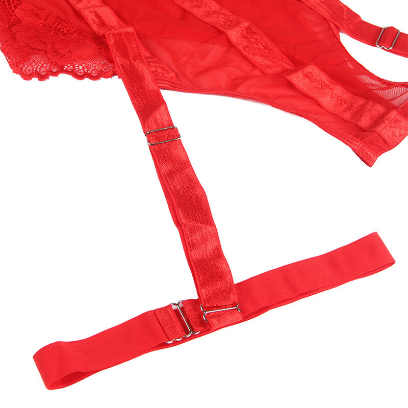 SUBBLIME - TEDDY CON LIGUERO DETALLE TIRAS PECHO ROJO S/M - Sensualia
