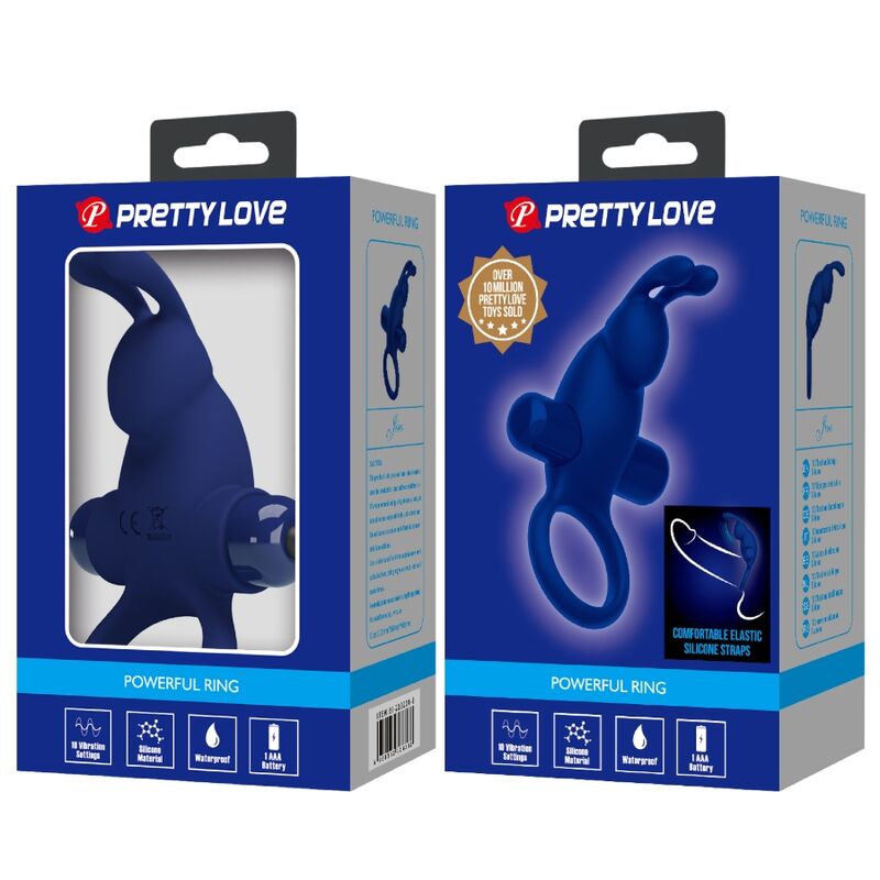 PRETTY LOVE - JIRO BAGUE LAPIN AVEC VIBRATION BLEU - Sensualia