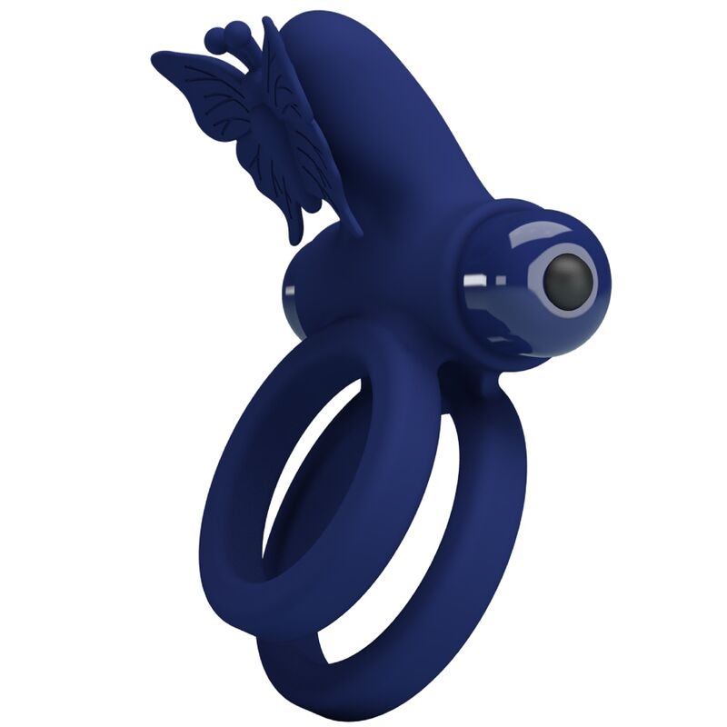 PRETTY LOVE - JAMELE DOUBLE ANNEAU AVEC VIBRATION & STIMULATEUR DE PAPILLON BLEU - Sensualia