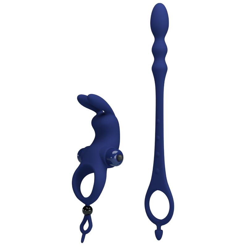 PRETTY LOVE - AYAD ANNEAU VIBRATEUR LAPIN AVEC PLUG BLEU - Sensualia