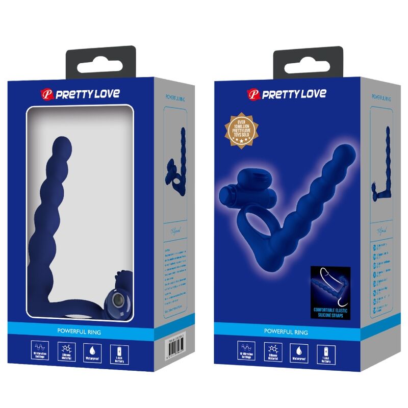 PRETTY LOVE - AJMAL ANNEAU VIBRANT AVEC PLUG BLEU - Sensualia
