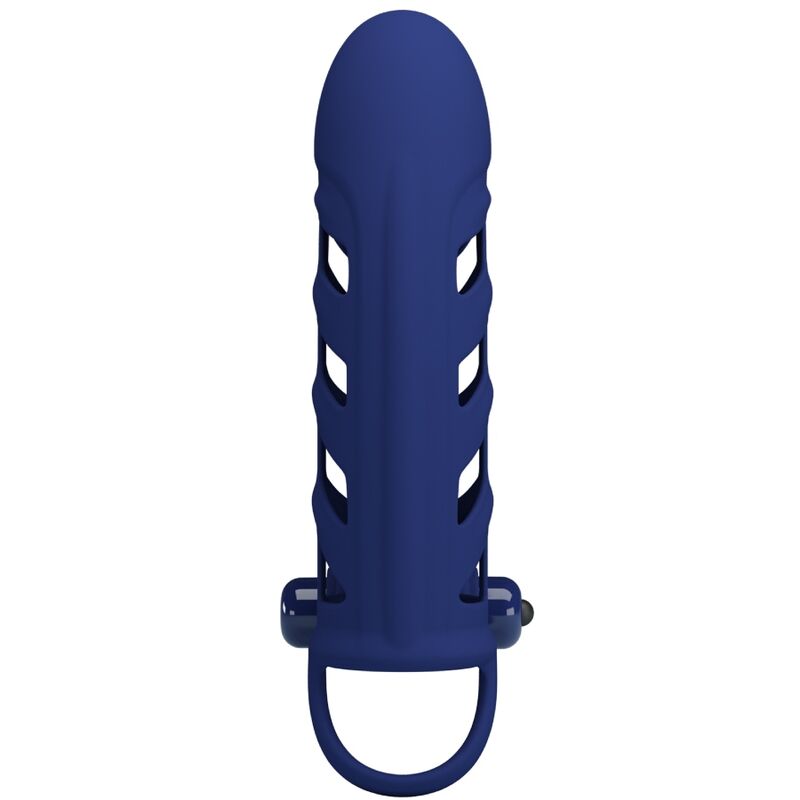 PRETTY LOVE - ALTAF ANNEAU VIBRATEUR AVEC GAINE EN SILICONE BLEU - Sensualia