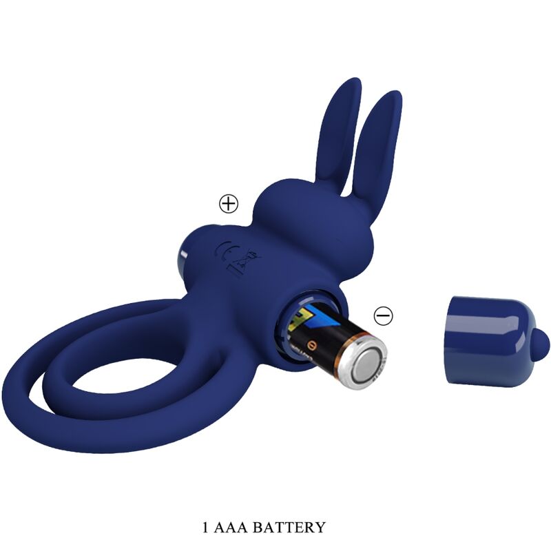 PRETTY LOVE - DAREY DOUBLE ANNEAU VIBRANT LAPIN BLEU - Sensualia