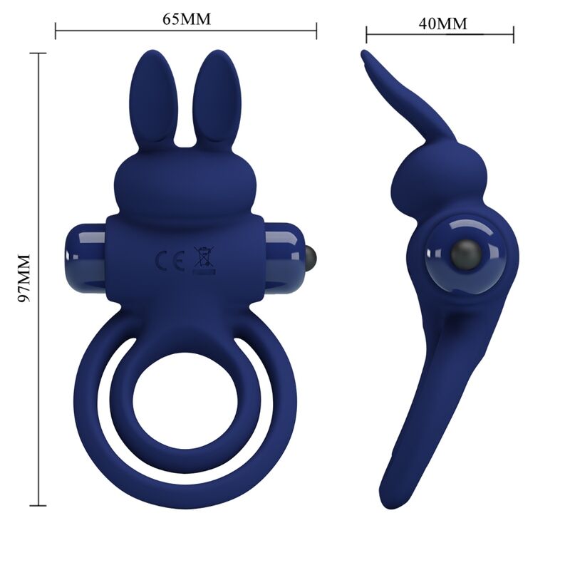 PRETTY LOVE - DAREY DOUBLE ANNEAU VIBRANT LAPIN BLEU - Sensualia