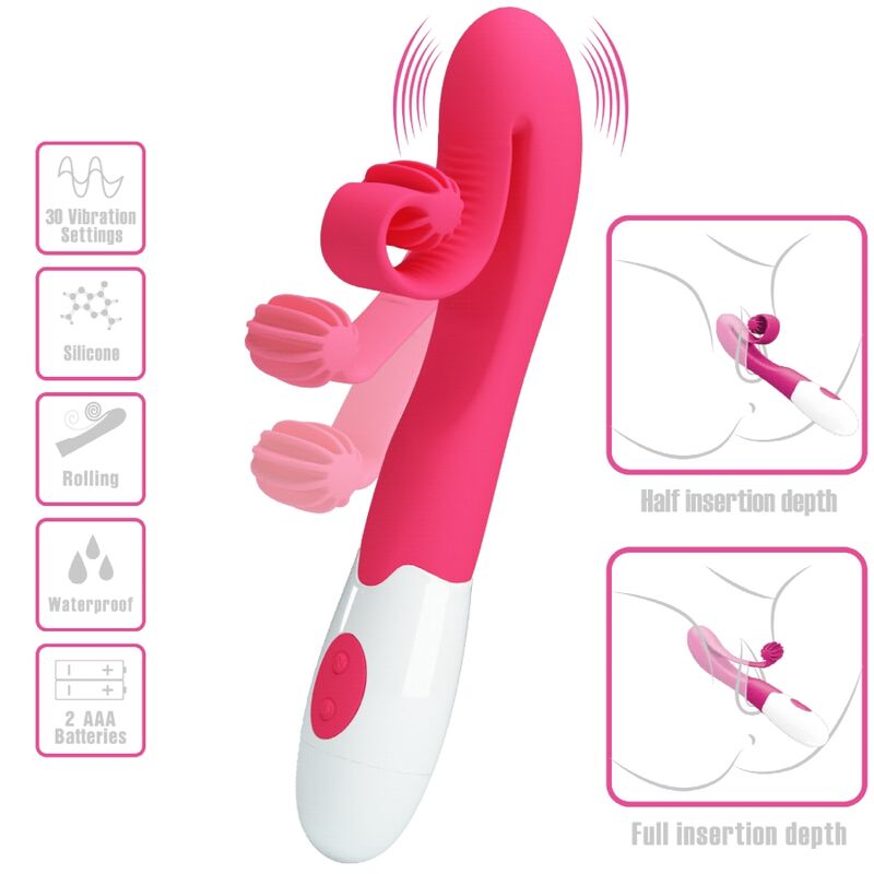 ROMANCE - VIBRATEUR ET STIMULATEUR 30 VITESSES ROSE - Sensualia