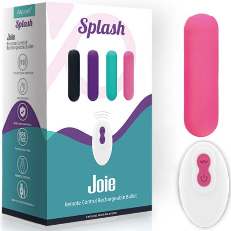ARMONY - SPLASH JOIE VIBRATEUR BULLET TÉLÉCOMMANDE EN SILICONE 10 VIBRATIONS 75 X 19 CM ROSE - Sensualia