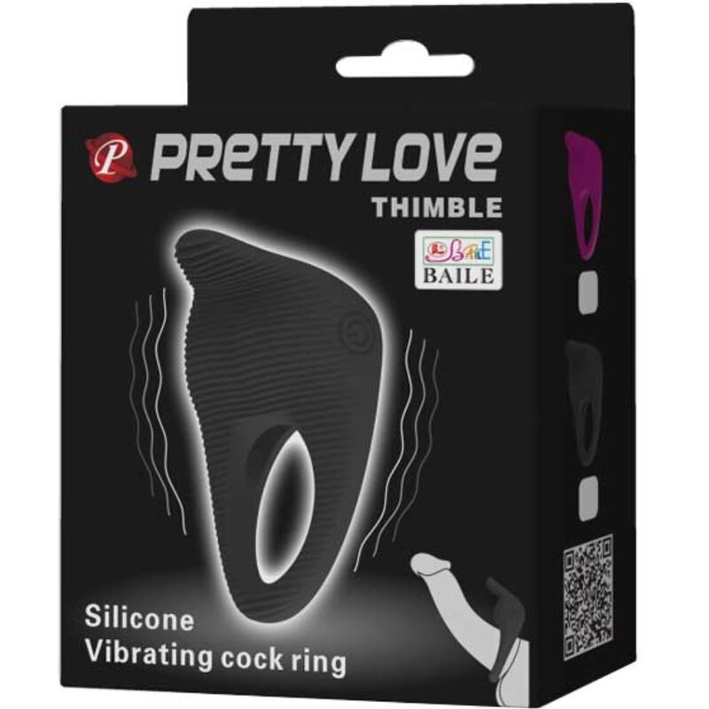 PRETTY LOVE - THIMBLE ANNEAU VIBRATEUR NOIR - Sensualia