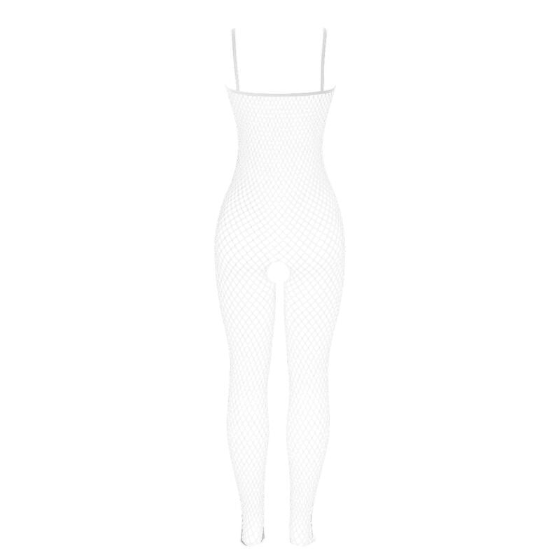 SUBBLIME - 951740 BODYSTOCKING RESILLE BLANCHE ENTREJAMBE AVEC NOEUDS TAILLE UNIQUE - Sensualia
