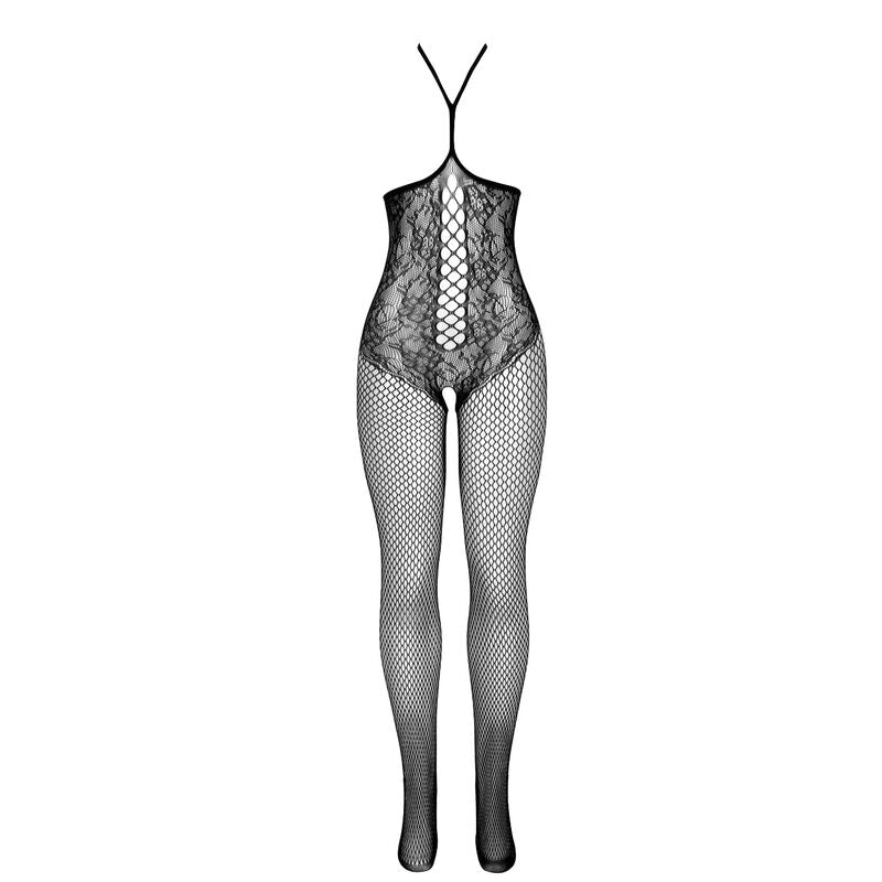 SUBBLIME - 951849 BODYSTOCKING RÉSILLE OUVERT ET COL LICOU NOIR TAILLE UNIQUE - Sensualia
