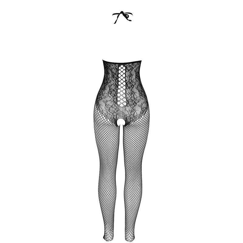 SUBBLIME - 951849 BODYSTOCKING RÉSILLE OUVERT ET COL LICOU NOIR TAILLE UNIQUE - Sensualia