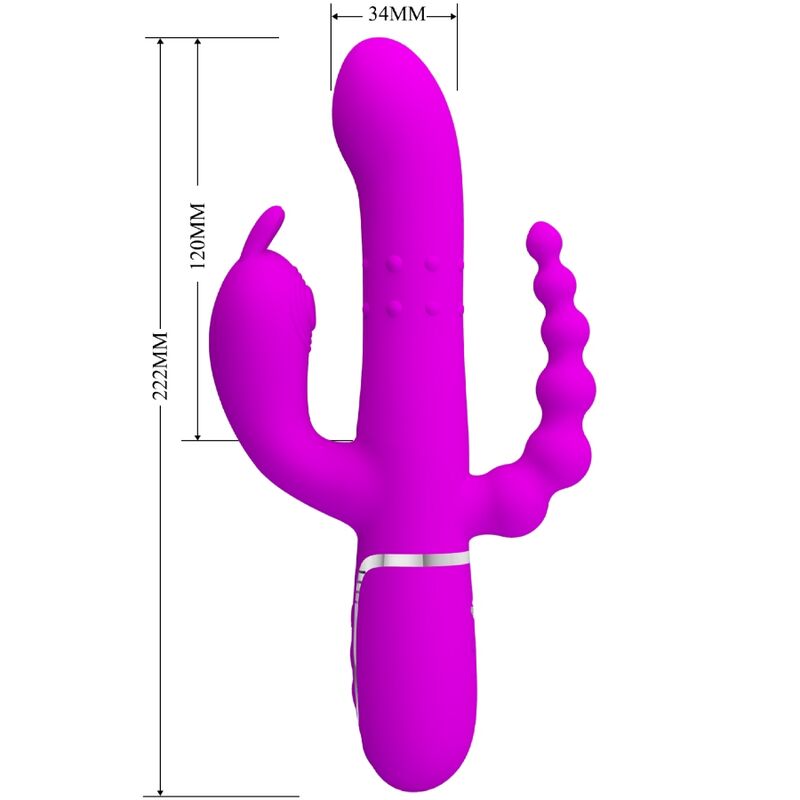 PRETTY LOVE - CAMMY TRIPLE VIBRATEUR MULTIFONCTION 4 EN 1 ROSE - Sensualia
