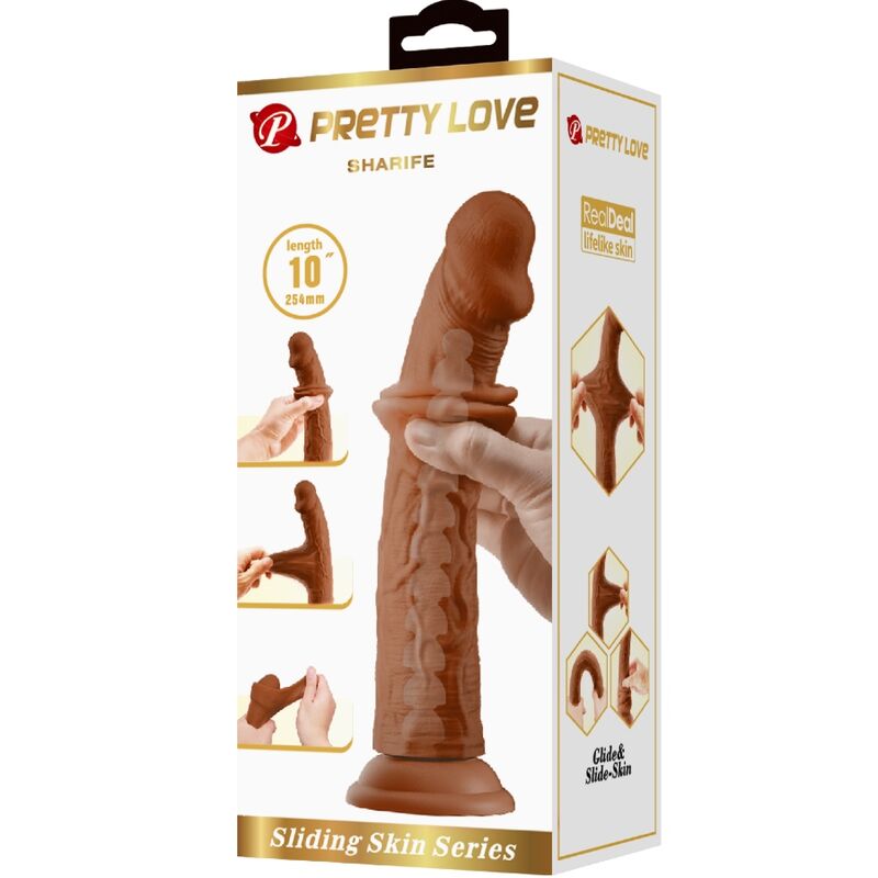 PRETTY LOVE - SHARIFE GODE RÉALISTE 25 CM MARRON - Sensualia