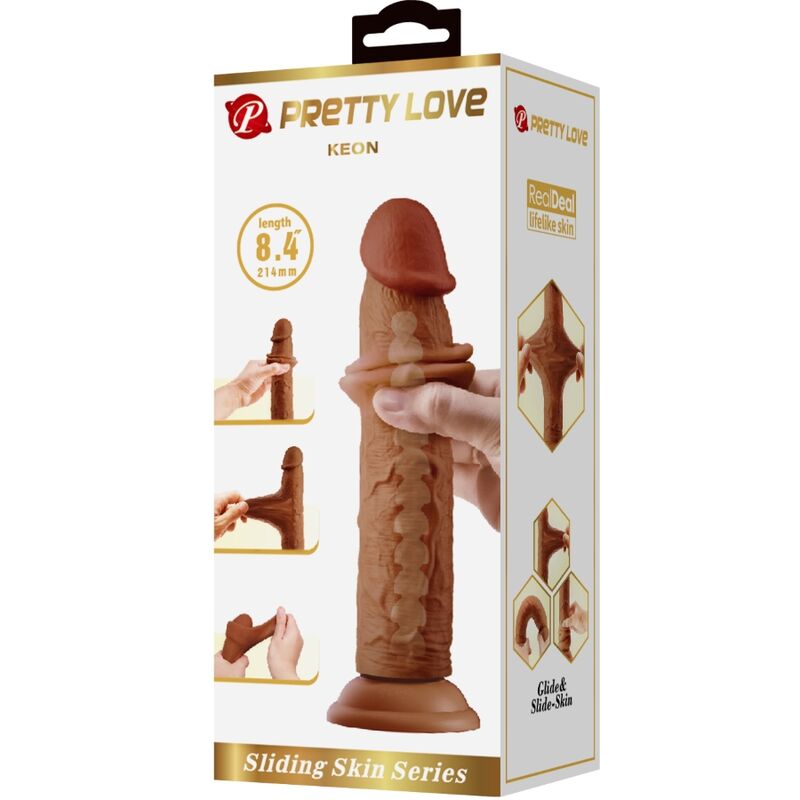 PRETTY LOVE - GODE RÉALISTE KEON 21 CM MARRON - Sensualia