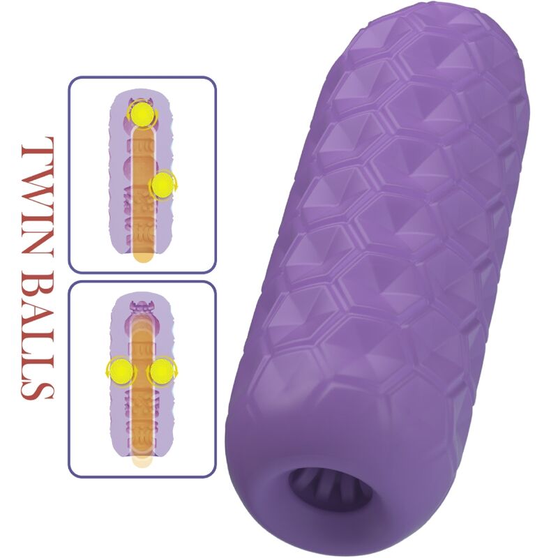 PRETTY LOVE - MASTURBATEUR POUR HOMME À DEUX BOULES VIOLET - Sensualia