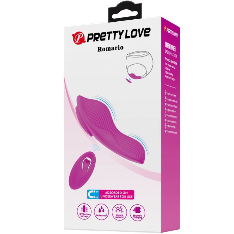 PRETTY LOVE - ROMARIO STIMULATEUR DE CLITORIS À LAY-ON TÉLÉCOMMANDE ROSE - Sensualia