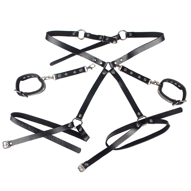 SUBBLIME - 953690 MENOTTES AVEC CEINTURE DE BONDAGE NOIRE TAILLE UNIQUE - Sensualia