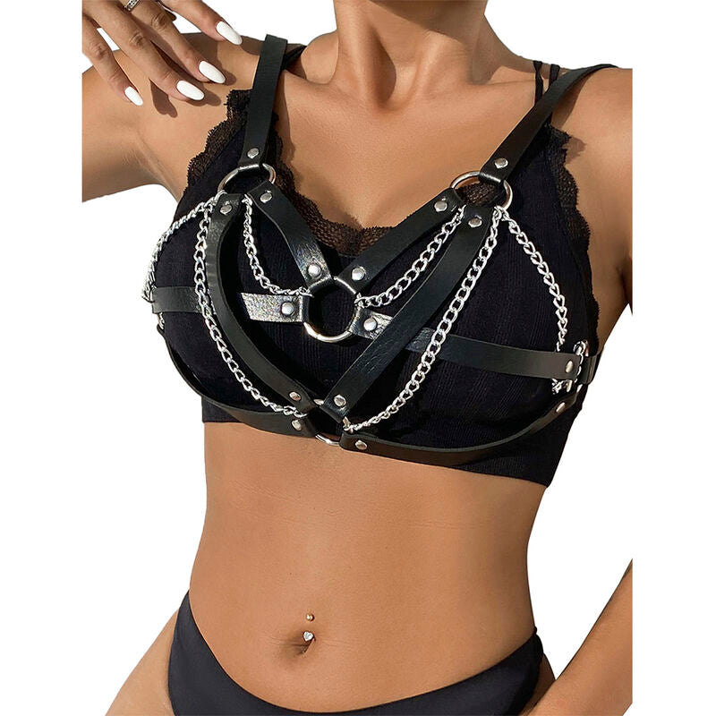 SUBBLIME - 953713 CEINTURE PUNK BONDAGE BOUCLE MÉTAL NOIRE TAILLE UNIQUE - Sensualia