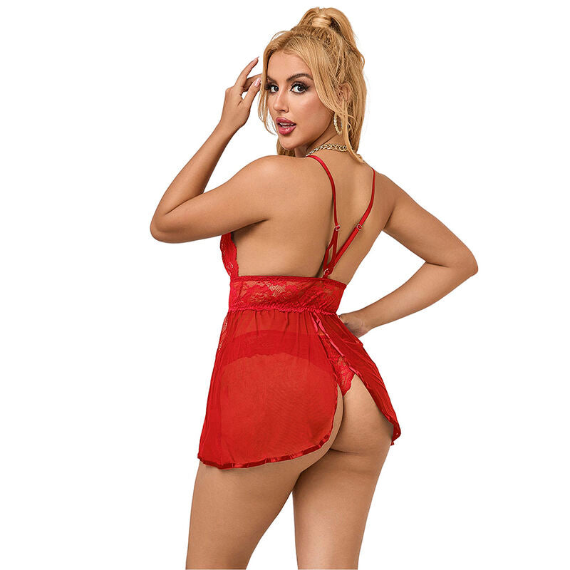 SUBBLIME - 953843 BABYDOLL DOS OUVERT ROUGE L/XL - Sensualia