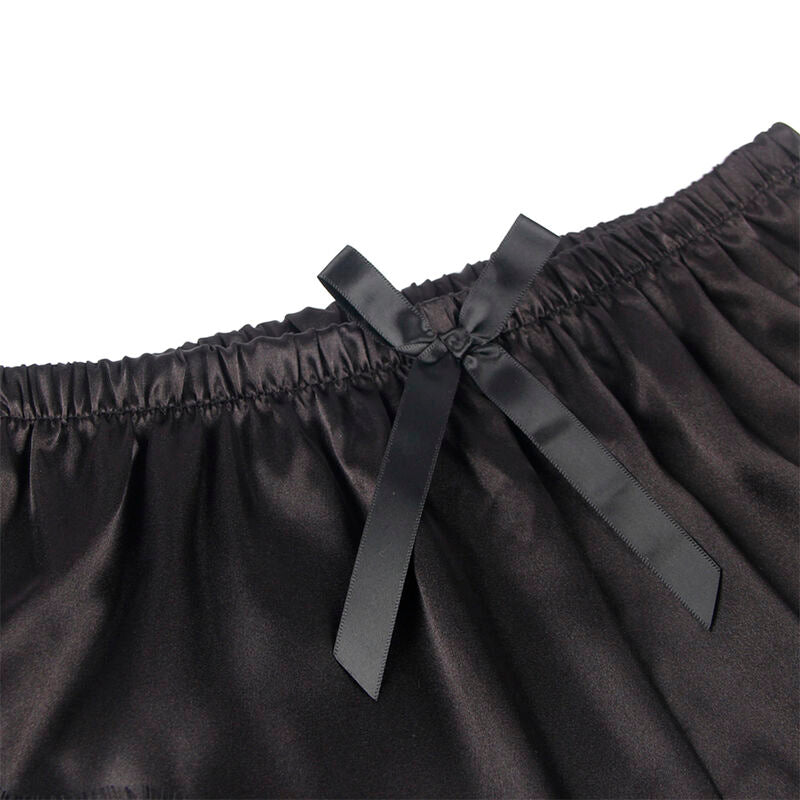 SUBBLIME - 953942 CHEMISE DE NUIT DÉCONTRACTÉE EN SOIE + PANTALON EN DENTELLE NOIR L/XL - Sensualia