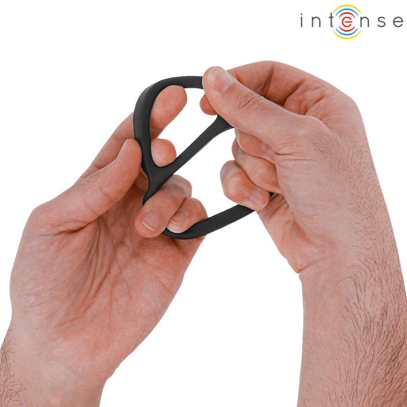INTENSE - BOBBY DOUBLE ANNEAU PÉNIS EN SILICONE NOIR - Sensualia