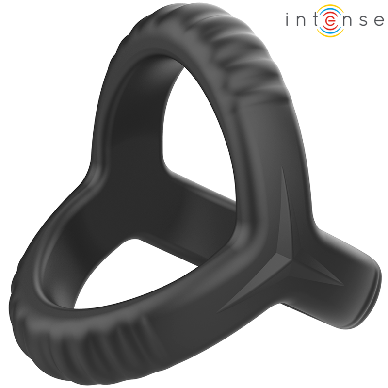 INTENSE - CARSON ANNEAU PÉNIS DOUBLE SILICONE NOIR MODÈLE 4 - Sensualia