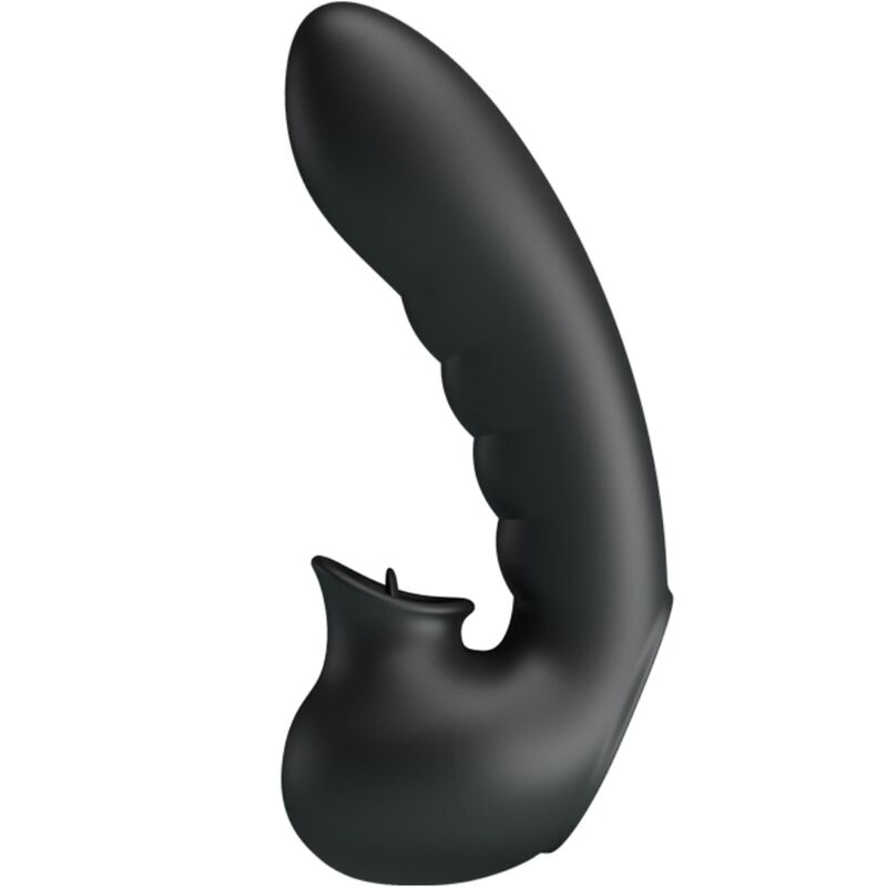 PRETTY LOVE - HOBGOBLIN BOÎTE À DOIGTS VIBRANTS 12 VIBRATIONS + STIMULATEUR DE CLITORIS NOIR - Sensualia