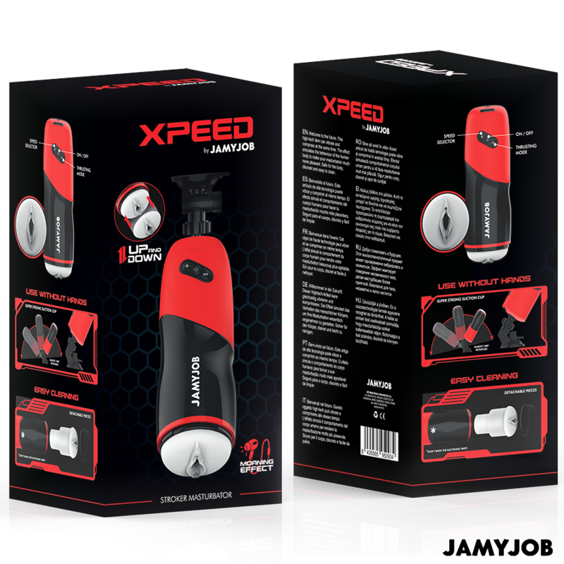 JAMYJOB - MASTURBATEUR VAGIN AUTOMATIQUE XPEED 5 MODES DE POUSSÉE ET EFFET SONORE - Sensualia