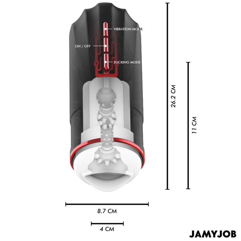 JAMYJOB - MASTURBATEUR BOUCHE AUTOMATIQUE MEGABITE 5 MODES D'ASPIRATION ET DE VIBRATION - Sensualia