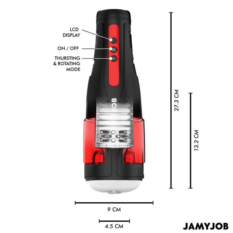 JAMYJOB - MASTURBATEUR VAGIN AUTOMATIQUE CYCLONE 10 MODES DE ROTATION ET DE POUSSÉE - Sensualia