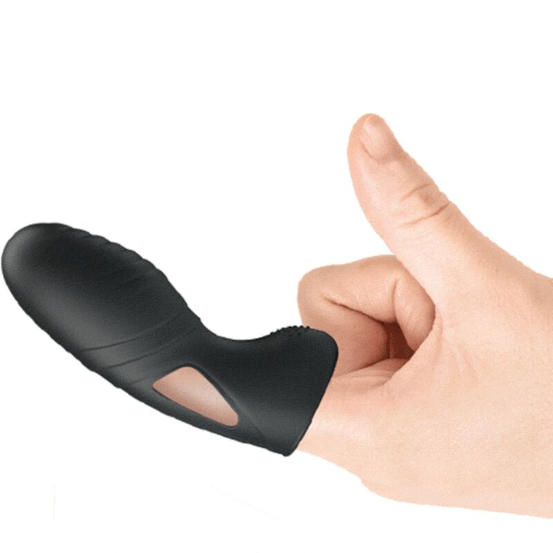 PRETTY LOVE - ALAN VIBRATEUR DE DOIGTS EN SILICONE NOIR - Sensualia