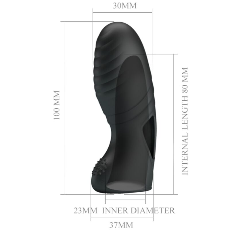 PRETTY LOVE - ALAN VIBRATEUR DE DOIGTS EN SILICONE NOIR - Sensualia