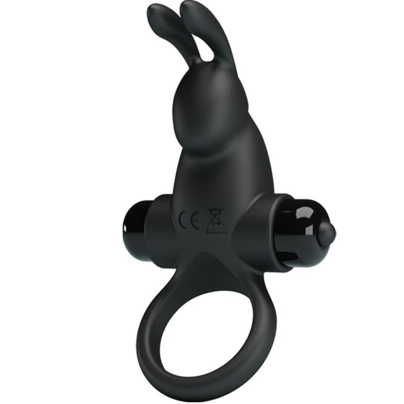 PRETTY LOVE - ANNEAU VIBRANT + STIMULATEUR DE CLITORIS RABBIT 10 VIBRATIONS NOIR - Sensualia