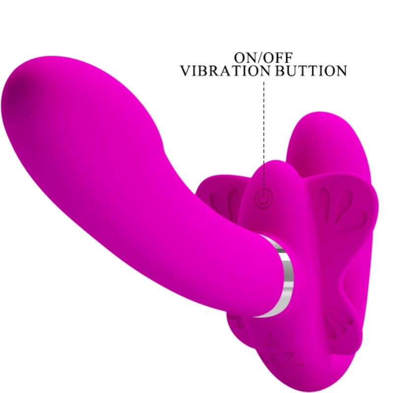 PRETTY LOVE - VIBRATEUR DOUBLE STRAP-ON VALERIE 12 VIBRATIONS VIOLET - Sensualia