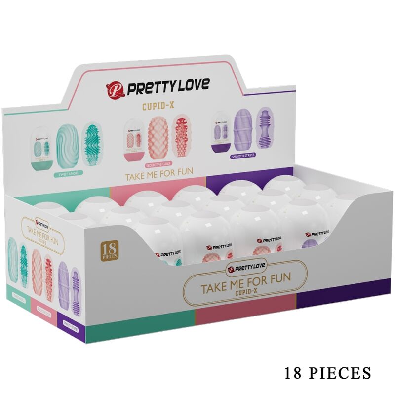 PRETTY LOVE - CUPID X 18 MASTURBATEURS POUR HOMMES DIFFÉRENTES TEXTURES - Sensualia