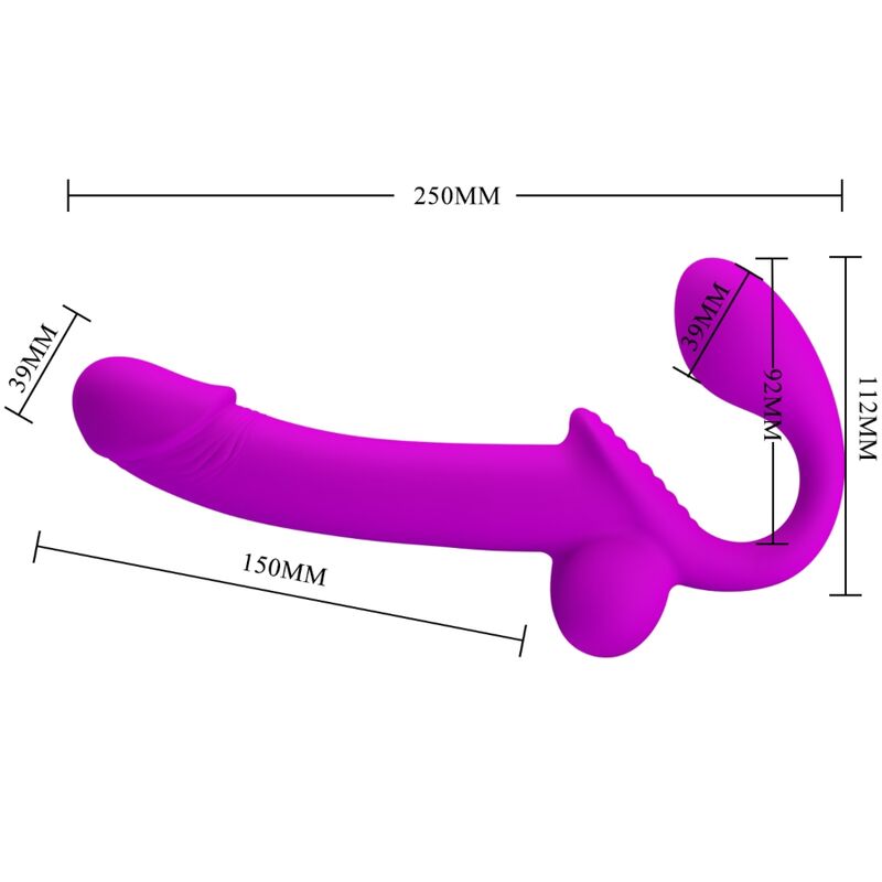 PRETTY LOVE - STIMULATEUR DOUBLE STRAP-ON KELPIE VIOLET - Sensualia
