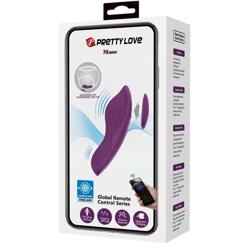 PRETTY LOVE - MANE LAY ON MASSEUR DE CLITORIS 10 VIBRATIONS TÉLÉCOMMANDE VIOLET - Sensualia