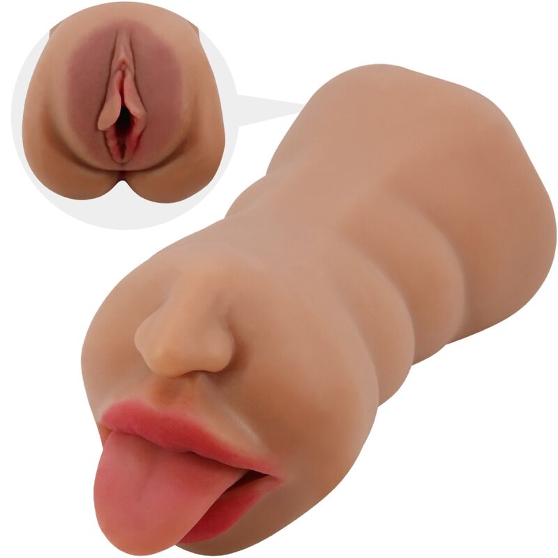 CRAZY BULL - SARAH DOUBLE MASTURBATEUR BOUCHE & VAGIN CHAIR - Sensualia